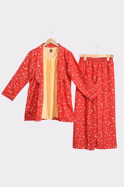 3 Piece Stitched Gown and trouser with separate inner