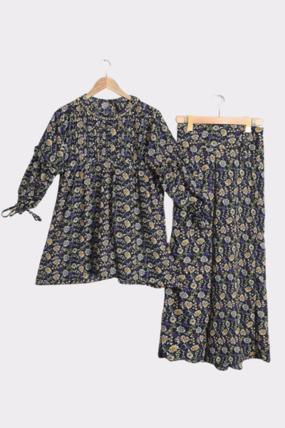 Stitched 2 piece printed shirt and printed trouser