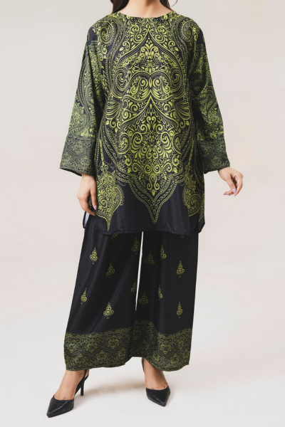 Stitched 2 piece printed shirt and printed trouser