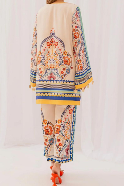 Stitched 2 piece printed shirt and printed trouser
