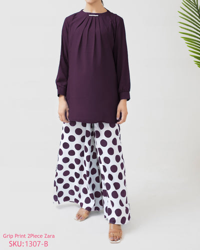Stitched 2 piece printed shirt and printed palazzo