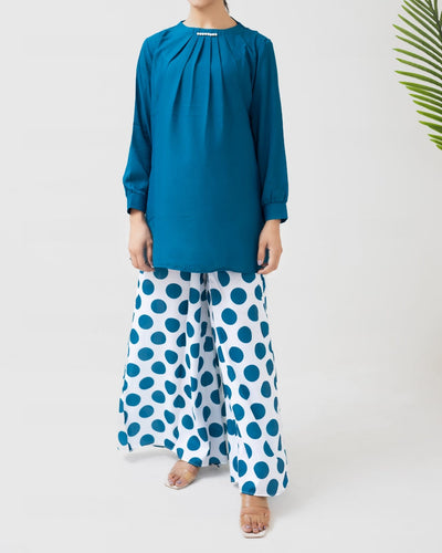 Stitched 2 piece printed shirt and printed palazzo